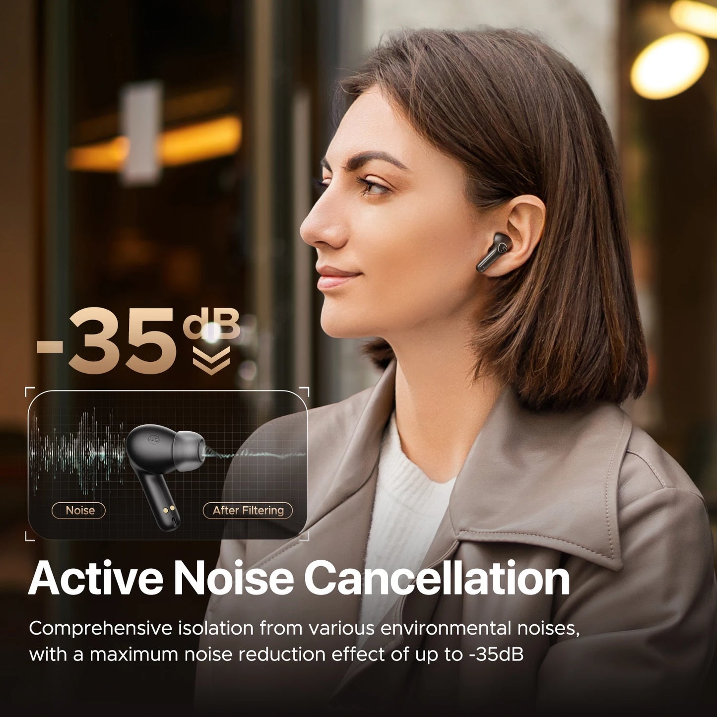 SoundPEATS T3 Pro Wireless Earbuds with Active Noise Cancelling