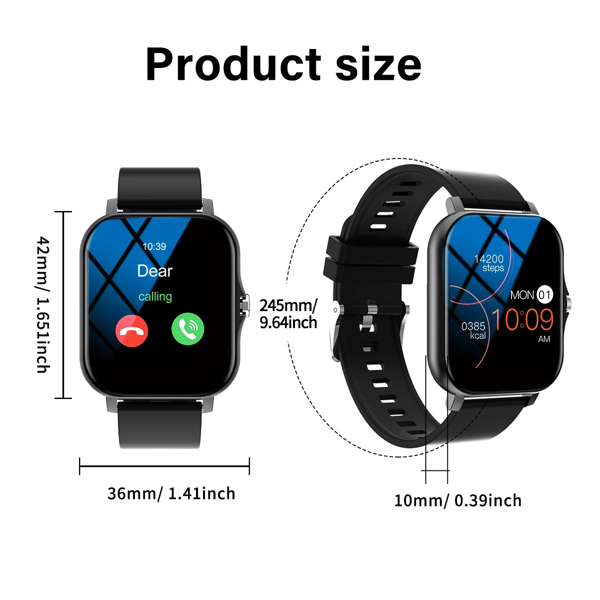 Smart Watch Bluetooth Call Smartwatch Touch Dial Music Fitness