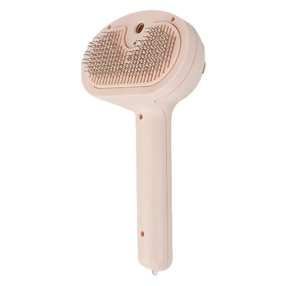 Cat Grooming Brush with Release Button and Rechargeable Spray