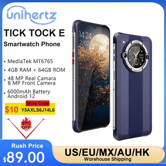 Unihertz Ticktock E 6000mAh Battery 6.5 Inch Android 12 Smartphone