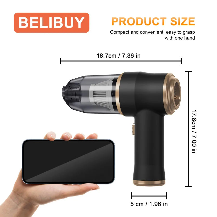 Portable Wireless Car Vacuum Cleaner for Efficient Home Cleaning
