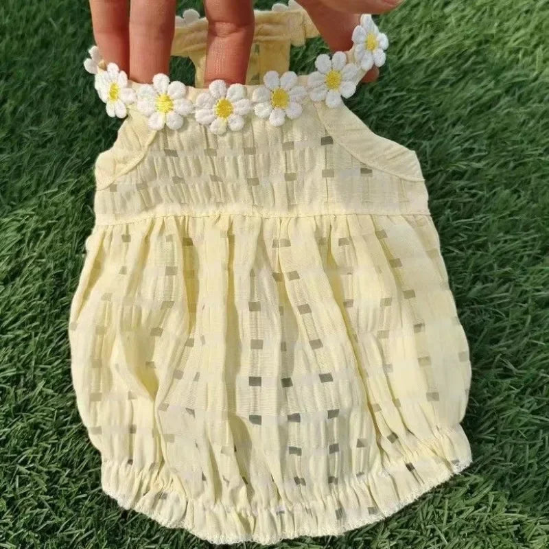 Breathable Cotton Dress for Small French Bulldog Girls