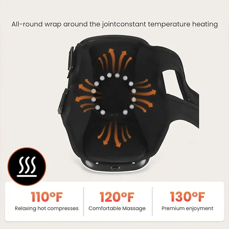 Cordless Knee Massager with Heat and Vibration for Comfort