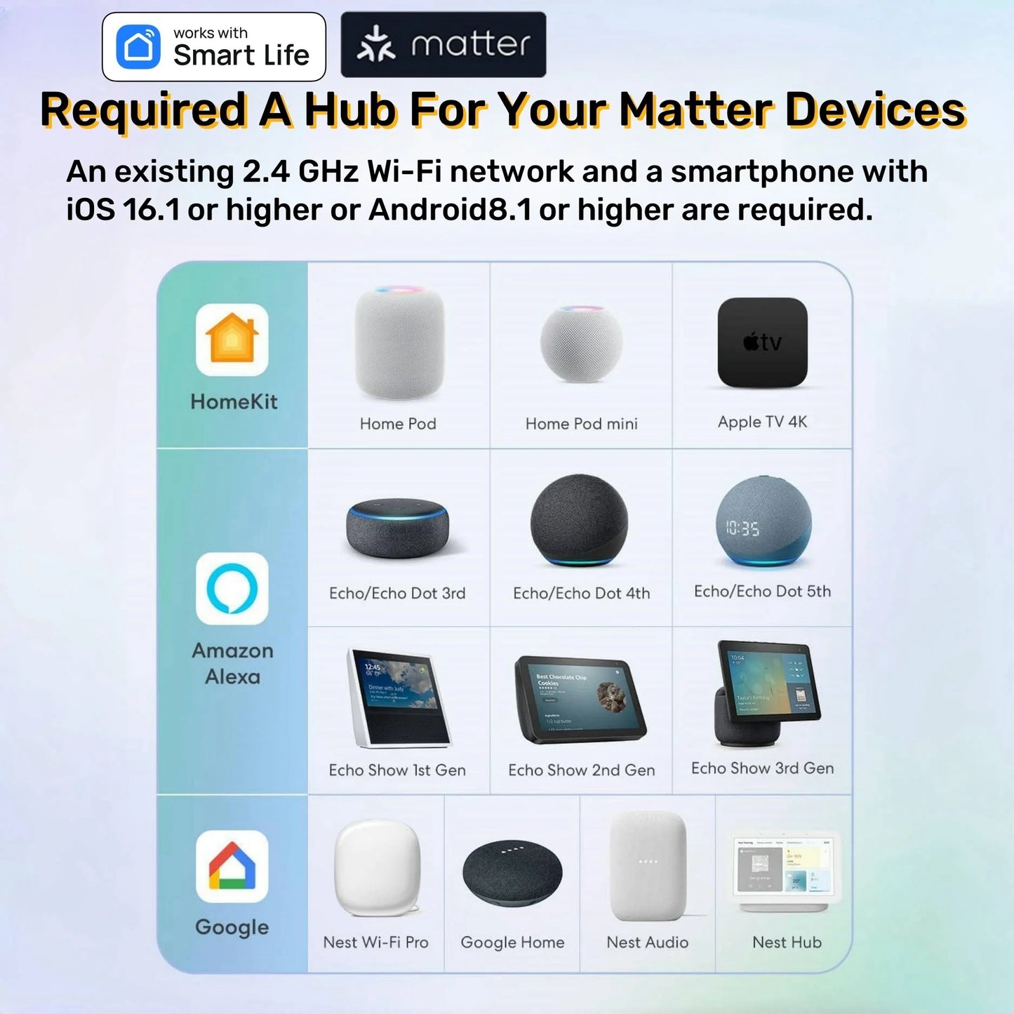 Matter WiFi Mini Smart Socket with Voice Control and Timing
