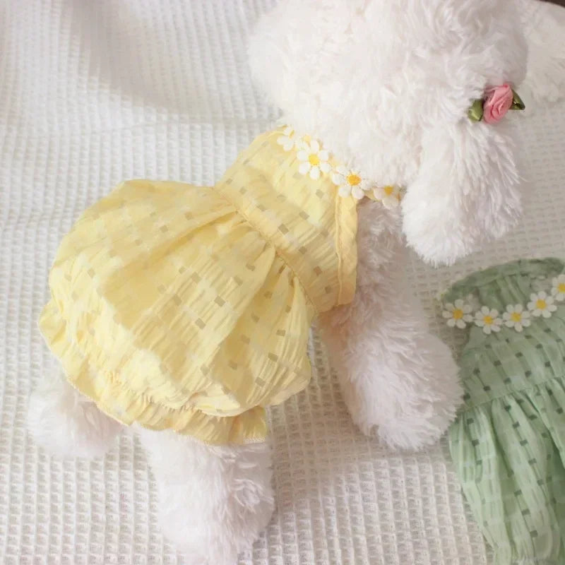 Breathable Cotton Dress for Small French Bulldog Girls