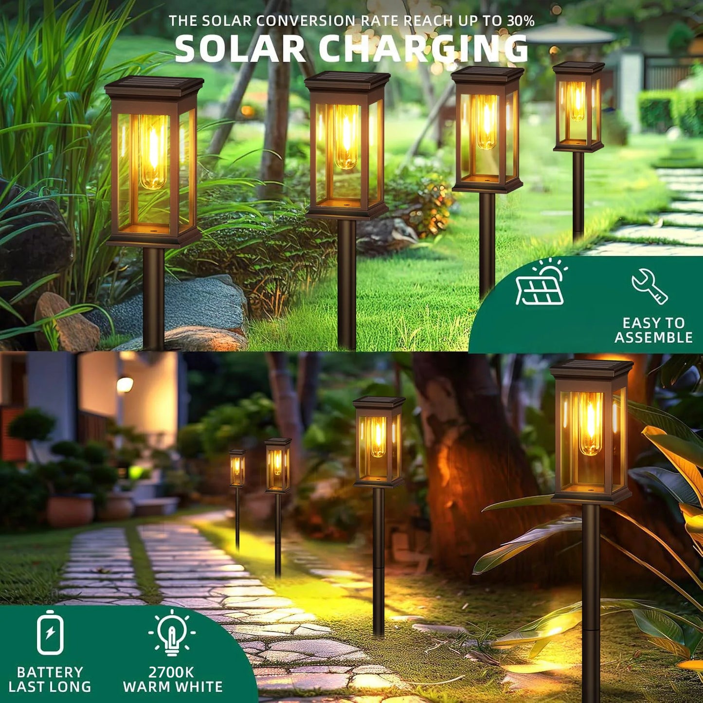 Upgraded Solar Lights for Yard and Garden Pathways