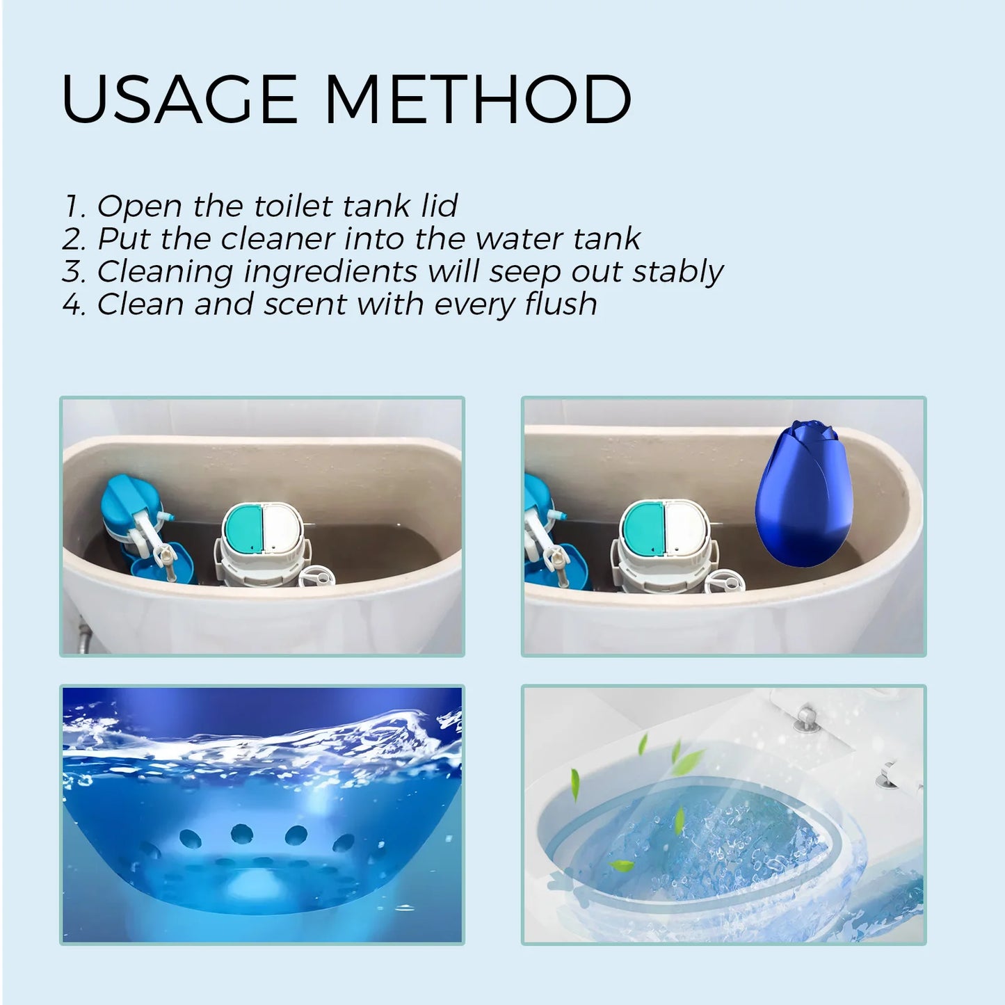 Toilet Cleaner Rose Fragrance Deodorant Stain Remover Freshener Set