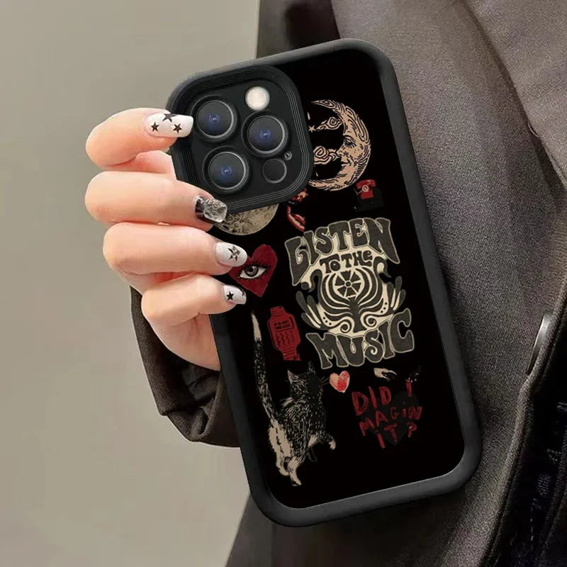 Aesthetic Sun and Moon Case for iPhone Shockproof Cover