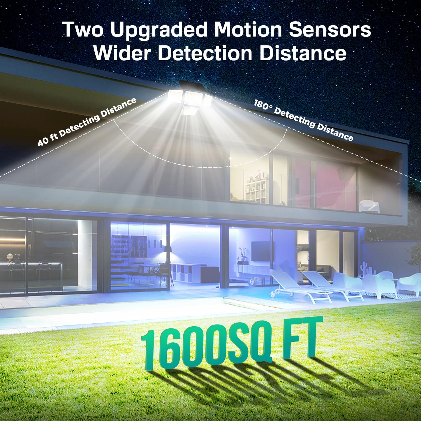 Solar Outdoor Lights - 3000LM 188 LED Motion Sensor Flood Security