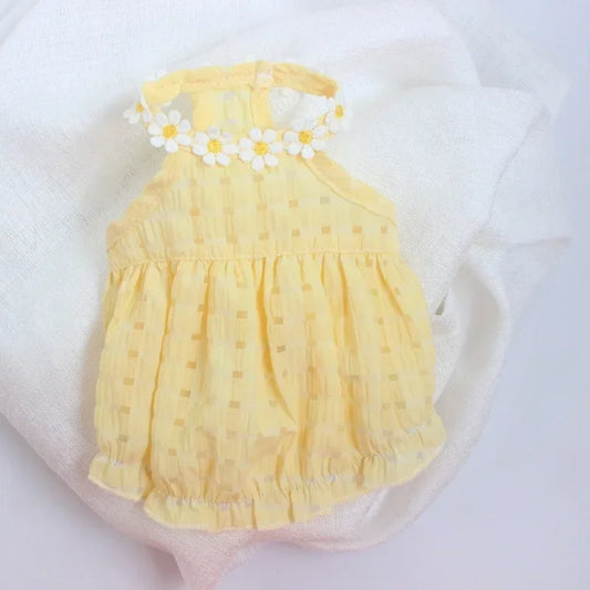 Breathable Cotton Dress for Small French Bulldog Girls