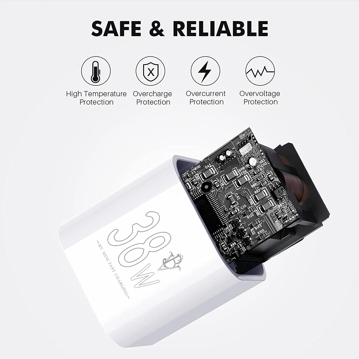 38W PD USB C Fast Charger With EU US UK Plugs For Phones