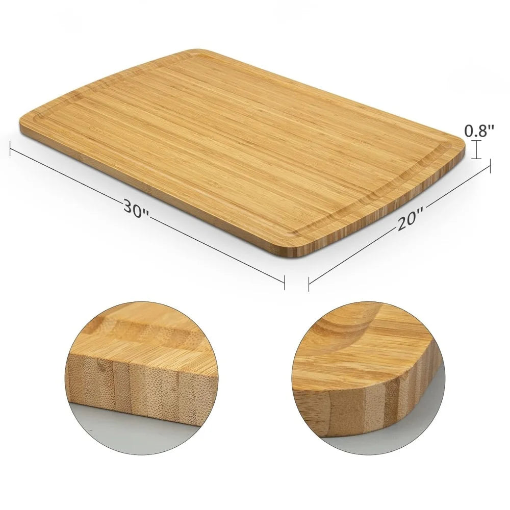 Bamboo Cutting Board with Juice Groove for Kitchen Essentials