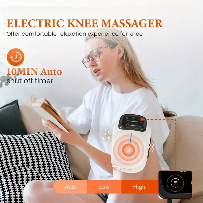 Cordless Knee Massager with Heat and Vibration for Comfort