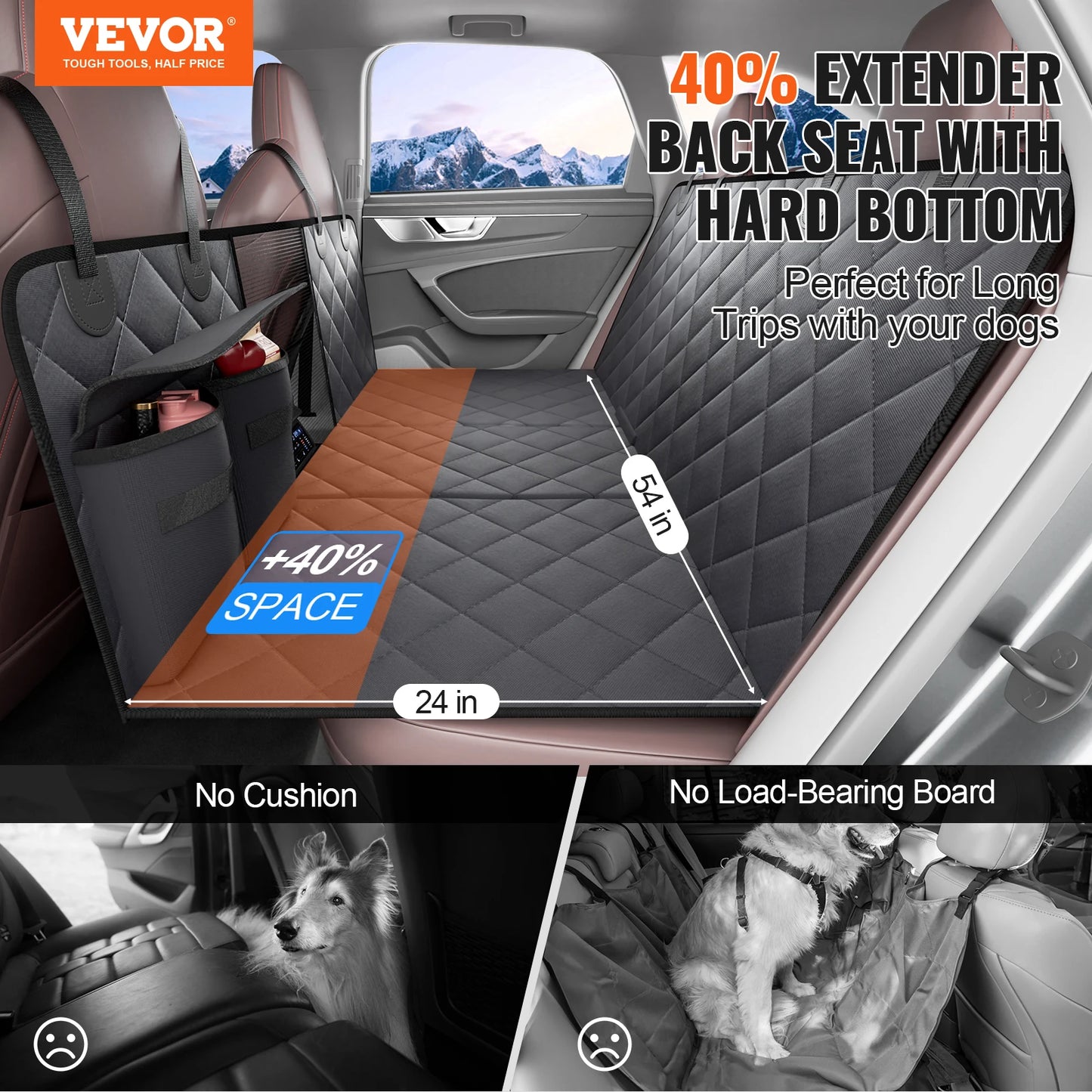 Dog Car Seat Cover and Extender for Safety and Comfort