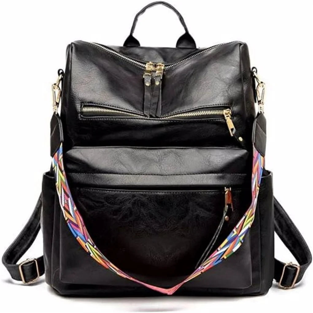 Convertible PU Leather Backpack Purse for Women Fashion Casual