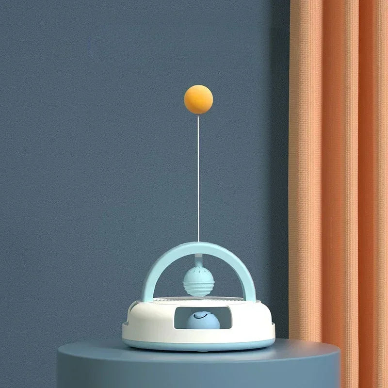 Gravity Table Tennis Cat Toy with Catnip Ball