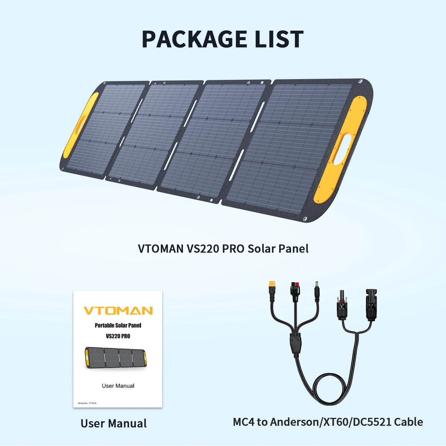 VTOMAN VS220 PRO 220W Solar Panel Kit for Home Use