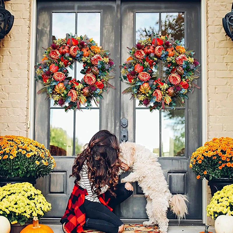 Thanksgiving Harvest Wreath Garland for Farmhouse Decor