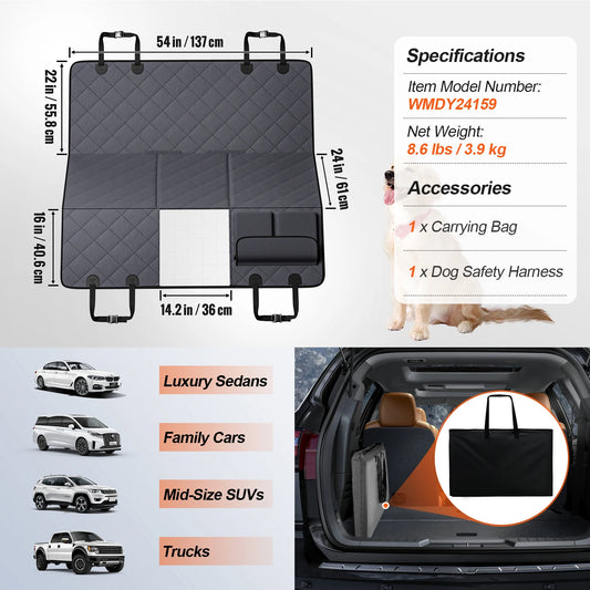 Dog Car Seat Cover and Extender for Safety and Comfort