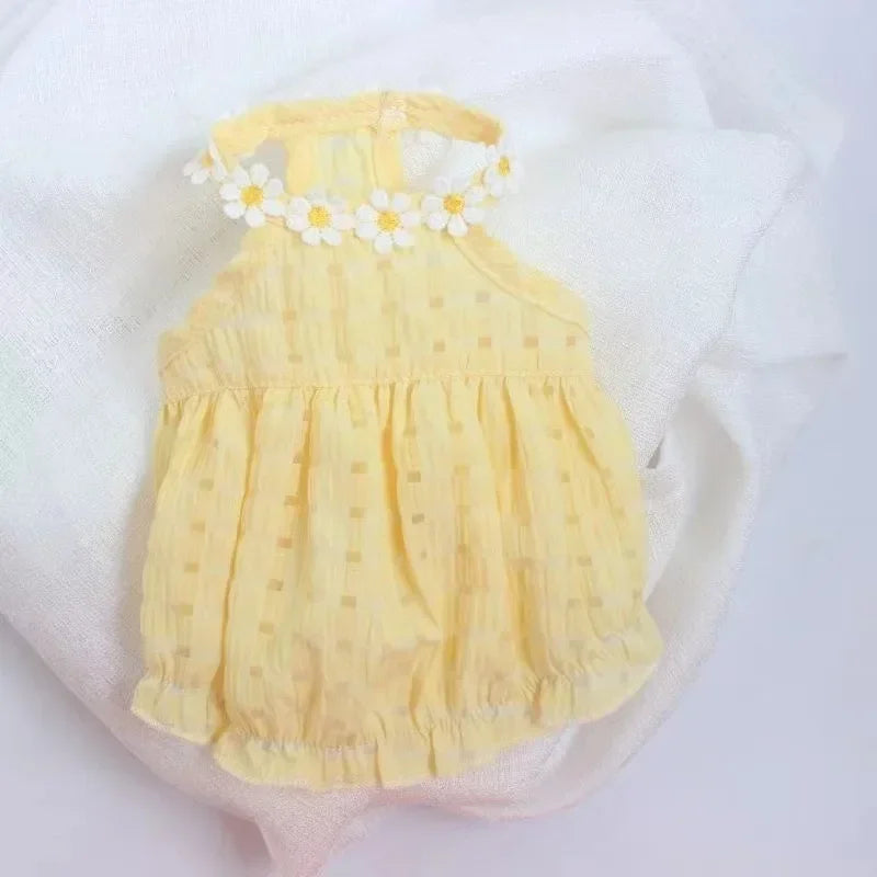 Breathable Cotton Dress for Small French Bulldog Girls