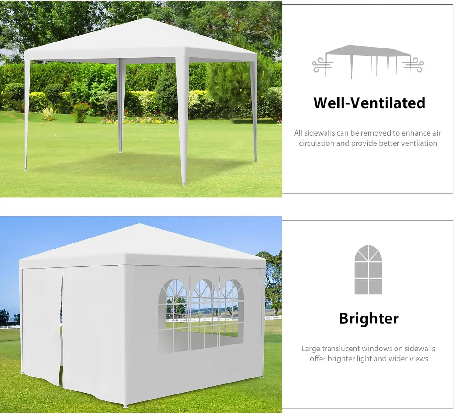 10'x10' Outdoor Canopy Tent Patio Gazebo For Events