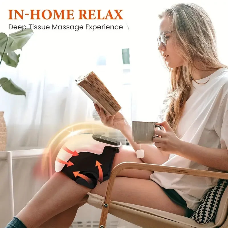 Cordless Knee Massager with Heat and Vibration for Comfort