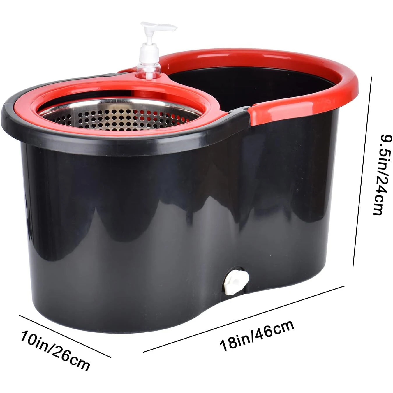 360 Degree Spin Mop Bucket Set with Stainless Steel Basket