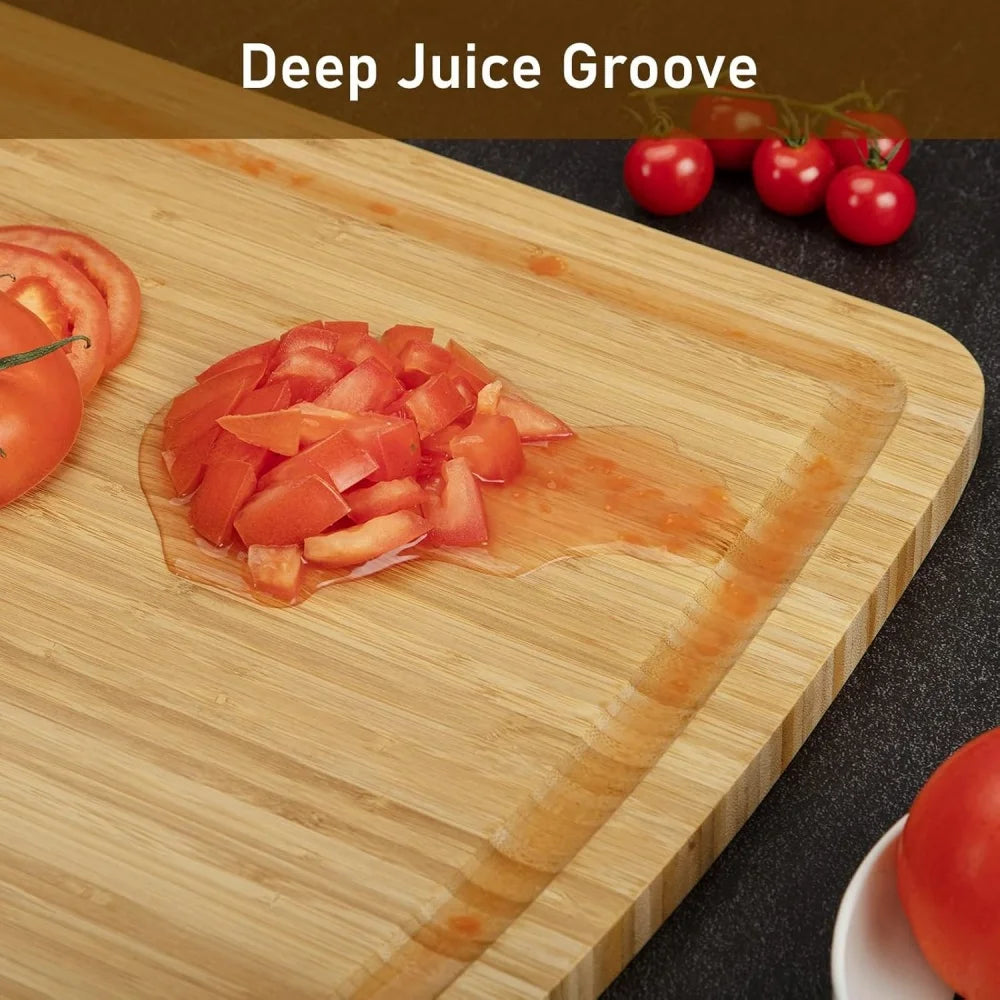 Bamboo Cutting Board with Juice Groove for Kitchen Essentials