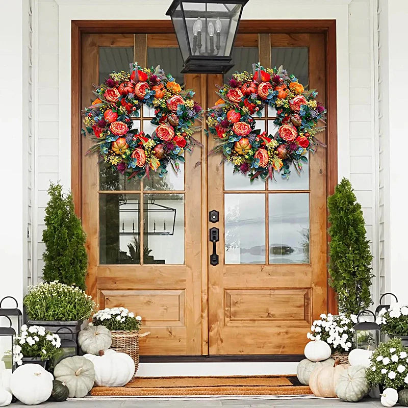 Thanksgiving Wreath Garland For Farmhouse Autumn Decor