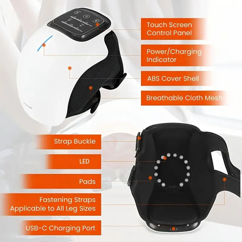 Cordless Knee Massager with Heat and Vibration for Comfort