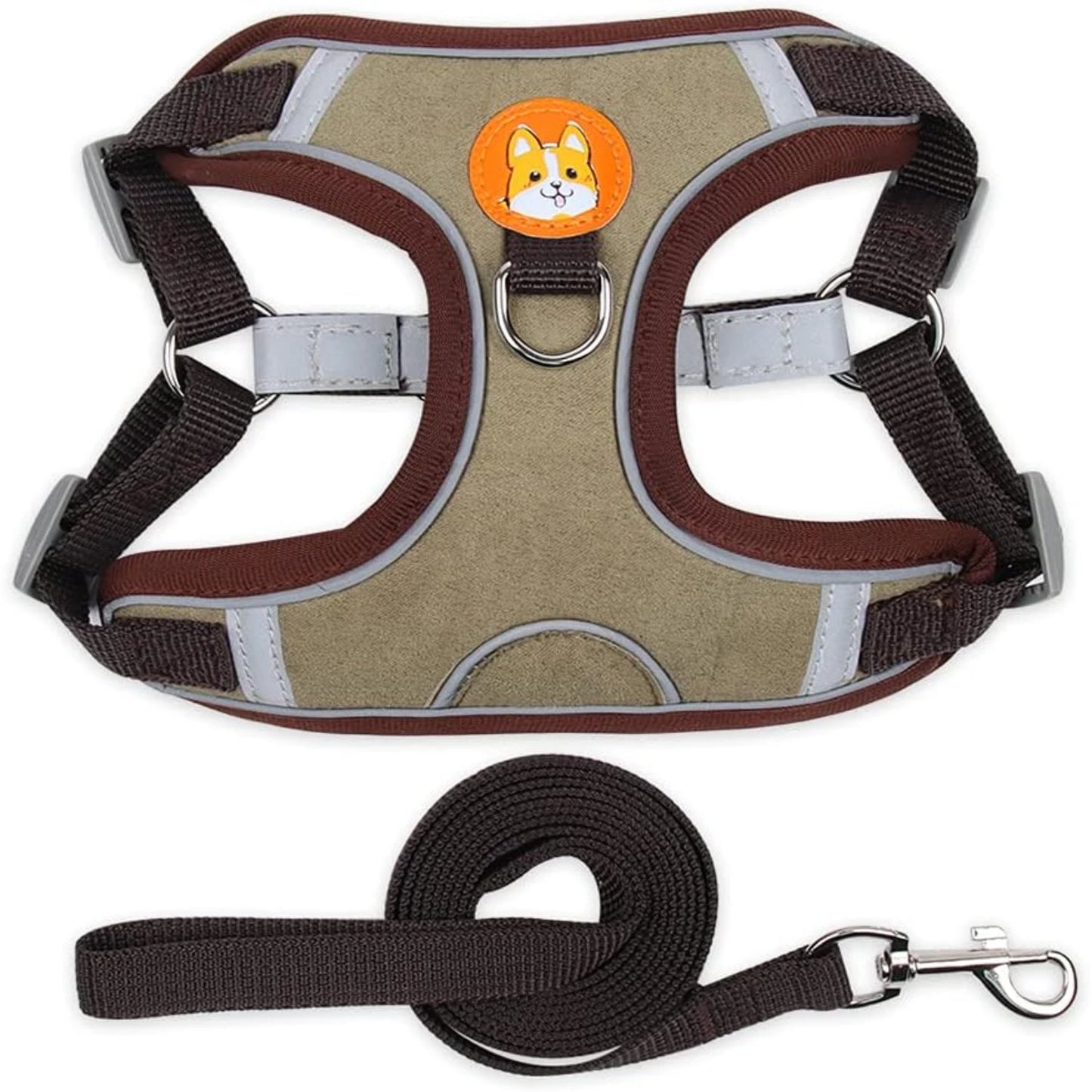 Soft Harness for Dogs No Pull Dog Harness and Leash Set Puppy Cat Step In Vest Harness with Reflective Strips for Small and Medium Dogs