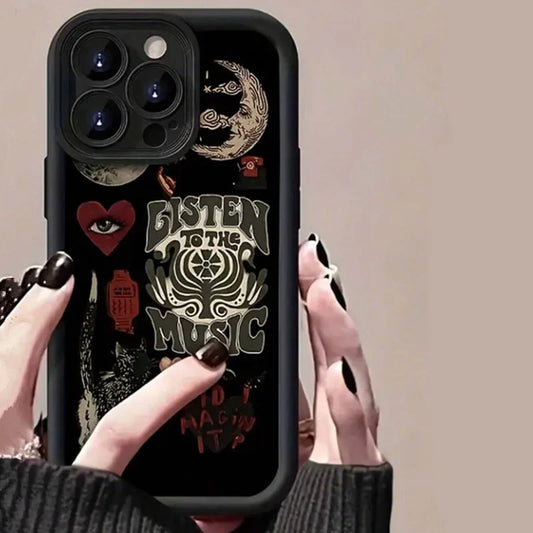 Aesthetic Sun and Moon Case for iPhone Shockproof Cover