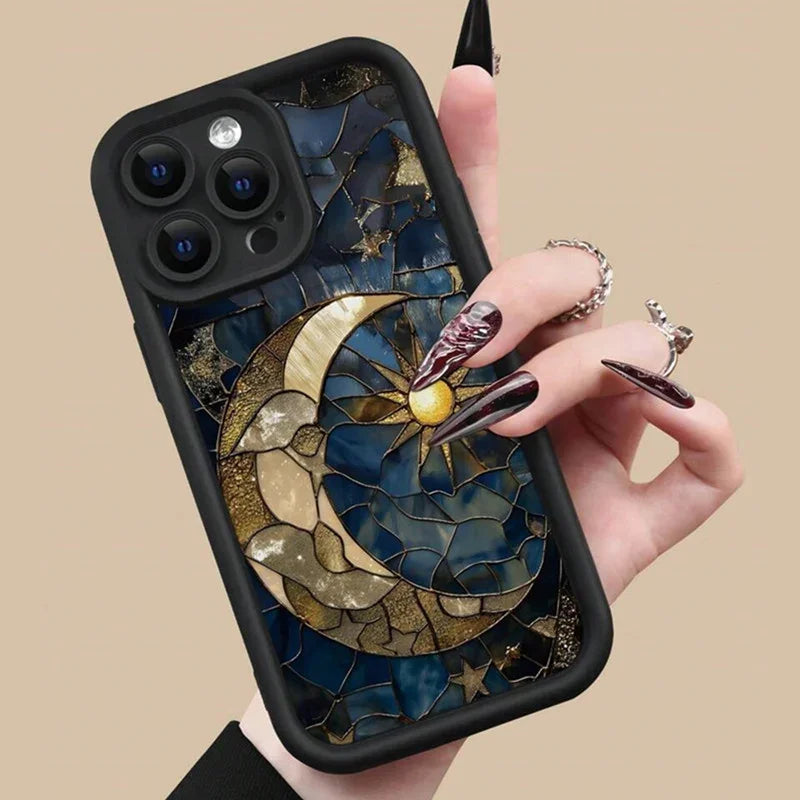 Aesthetic Sun and Moon Case for iPhone Shockproof Cover