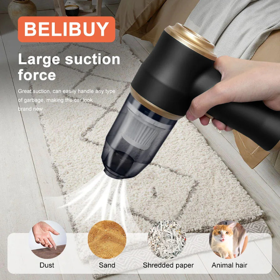 Portable Wireless Car Vacuum Cleaner for Efficient Home Cleaning