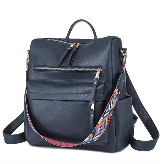 Convertible PU Leather Backpack Purse for Women Casual Style