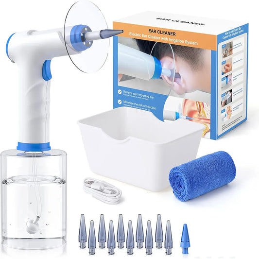 Electric Ear Wax Removal Kit with Light Ear Irrigation and Four Pressure Modes Safe and Effective Ear Cleaning System